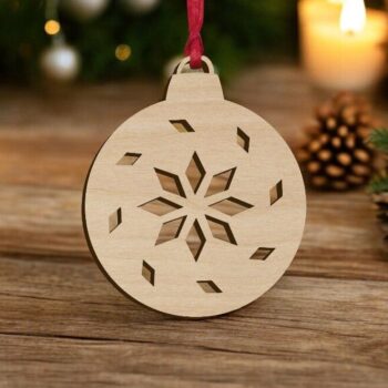 Intra απο ξύλο plywood 3mm-4mm πάχος – Χριστουγεννιάτικο Δέντρο Μπαλίτσα 30x35 cm INTRAVECTRY-MY549161 - Image 1