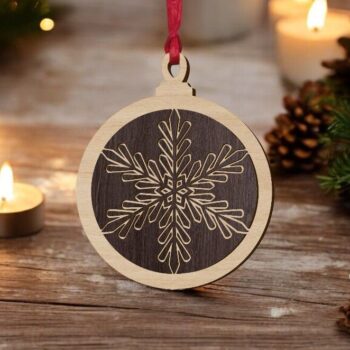 Intra απο ξύλο plywood 3mm-4mm πάχος – Μπιχλιμπίδι Χριστουγεννιάτικου Δέντρου σε στρώσεις 50x60 cm INTRAVECTRY-MY548382 - Image 2