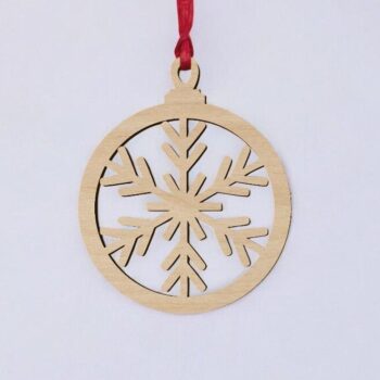 Intra απο ξύλο plywood 3mm-4mm πάχος – Μπιχλιμπίδι με θέμα τη νιφάδα χιονιού για διακόσμηση χριστουγεννιάτικου δέντρου 20x20 cm INTRAVECTRY-MY550978 - Image 2