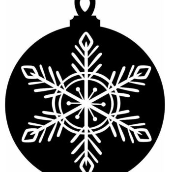 Intra απο ξύλο plywood 3mm-4mm πάχος – Χριστουγεννιάτικη μπάλα με αποκοπή νιφάδας χιονιού 12x15 cm INTRAVECTRY-MY551846 - Image 3