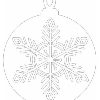 Intra απο ξύλο plywood 3mm-4mm πάχος – Χριστουγεννιάτικη μπάλα με αποκοπή νιφάδας χιονιού 12x15 cm INTRAVECTRY-MY551846 - Image 4