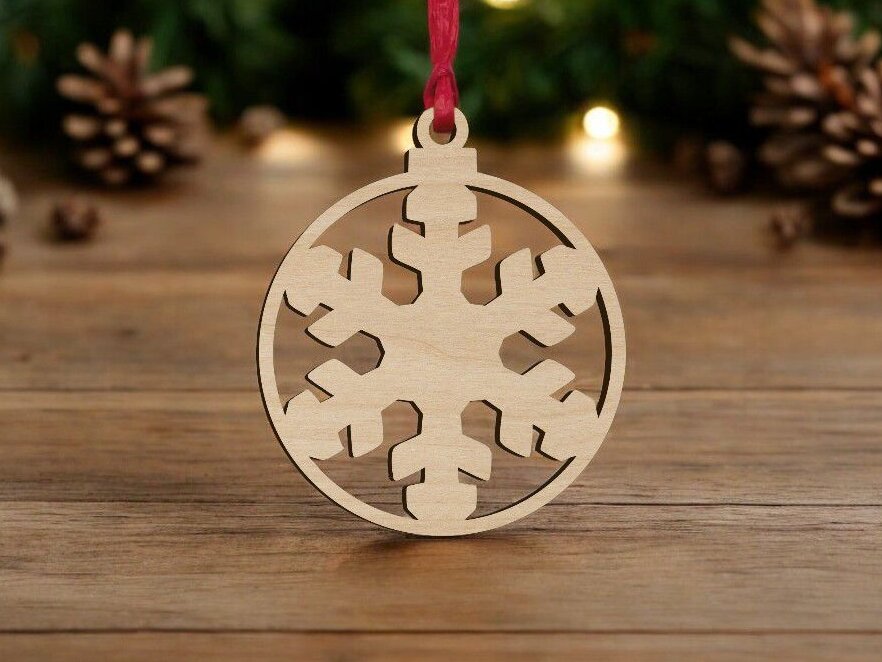 Intra απο ξύλο plywood 3mm-4mm πάχος – Χριστουγεννιάτικο στολίδι με μπιχλιμπίδι 12x15 cm INTRAVECTRY-MY551848