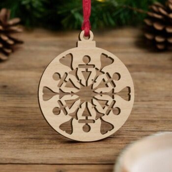 Intra απο ξύλο plywood 3mm-4mm πάχος – Χριστουγεννιάτικα στολίδια Κρεμαστή μπάλα 50x60 cm INTRAVECTRY-MY545612 - Image 1