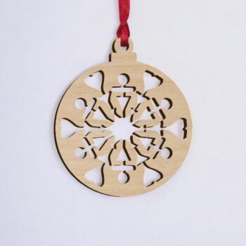 Intra απο ξύλο plywood 3mm-4mm πάχος – Χριστουγεννιάτικα στολίδια Κρεμαστή μπάλα 50x60 cm INTRAVECTRY-MY545612 - Image 2