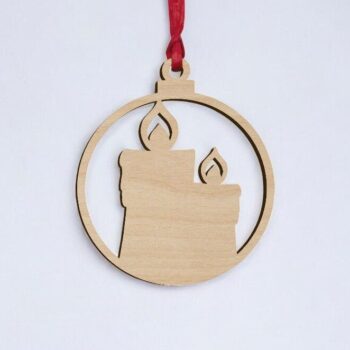 Intra απο ξύλο plywood 3mm-4mm πάχος – Χριστουγεννιάτικο στολίδι με κεριά 15x20 cm INTRAVECTRY-MY559888 - Image 2