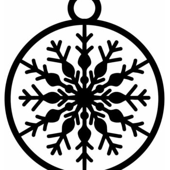 Intra απο ξύλο plywood 3mm-4mm πάχος – Μπάλα διακοσμήσεων με νιφάδες χιονιού 20x25 cm INTRAVECTRY-MY550995 - Image 3