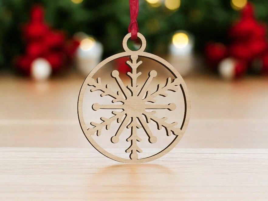 Intra απο ξύλο plywood 3mm-4mm πάχος – Κρεμαστό στολίδι με μπιχλιμπίδι χιονιού 35x40 cm INTRAVECTRY-MY551866