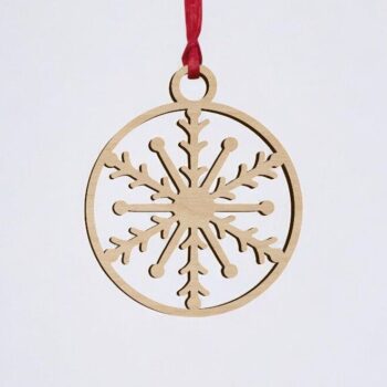 Intra απο ξύλο plywood 3mm-4mm πάχος – Κρεμαστό στολίδι με μπιχλιμπίδι χιονιού 15x20 cm INTRAVECTRY-MY549183 - Image 2