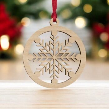 Intra απο ξύλο plywood 3mm-4mm πάχος – Χριστουγεννιάτικο στολίδι με σχήμα νιφάδας χιονιού 40x40 cm INTRAVECTRY-MY548417 - Image 1
