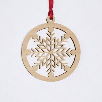 Intra απο ξύλο plywood 3mm-4mm πάχος – Χριστουγεννιάτικο στολίδι με σχήμα νιφάδας χιονιού 40x40 cm INTRAVECTRY-MY548417 - Image 2