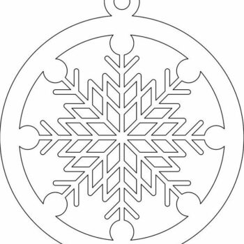 Intra απο ξύλο plywood 3mm-4mm πάχος – Χριστουγεννιάτικο στολίδι με σχήμα νιφάδας χιονιού 40x40 cm INTRAVECTRY-MY548417 - Image 4