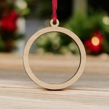 Intra απο ξύλο plywood 3mm-4mm πάχος – Στολίδι χριστουγεννιάτικου δέντρου σε κοίλο μπιχλιμπίδι 25x30 cm INTRAVECTRY-MY548418 - Image 1