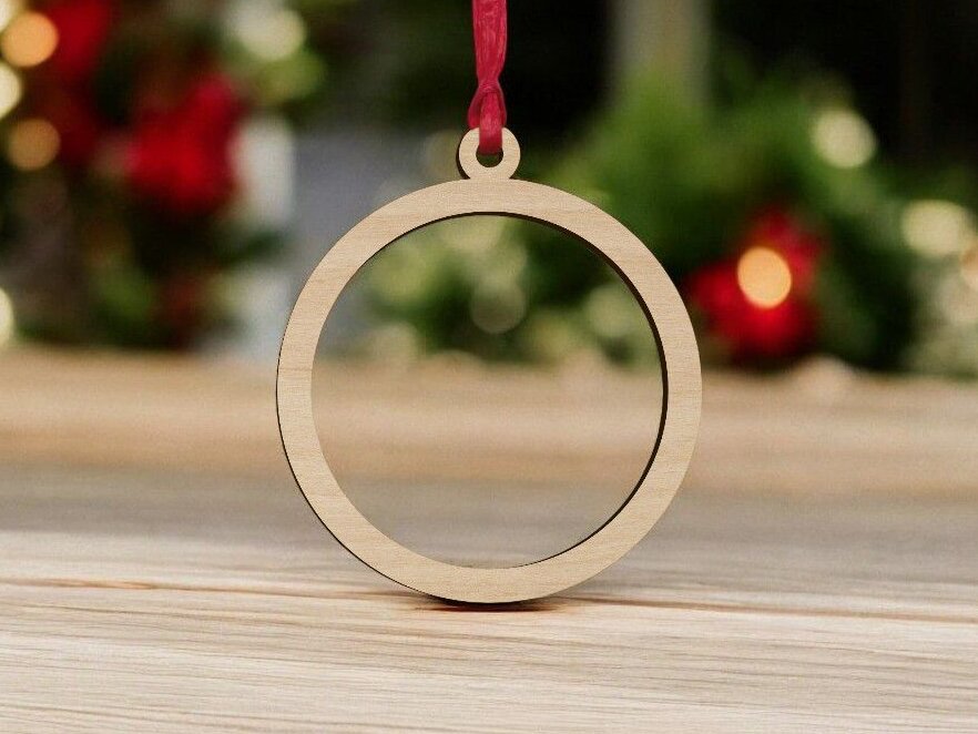 Intra απο ξύλο plywood 3mm-4mm πάχος – Στολίδι χριστουγεννιάτικου δέντρου σε κοίλο μπιχλιμπίδι 40x40 cm INTRAVECTRY-MY551012