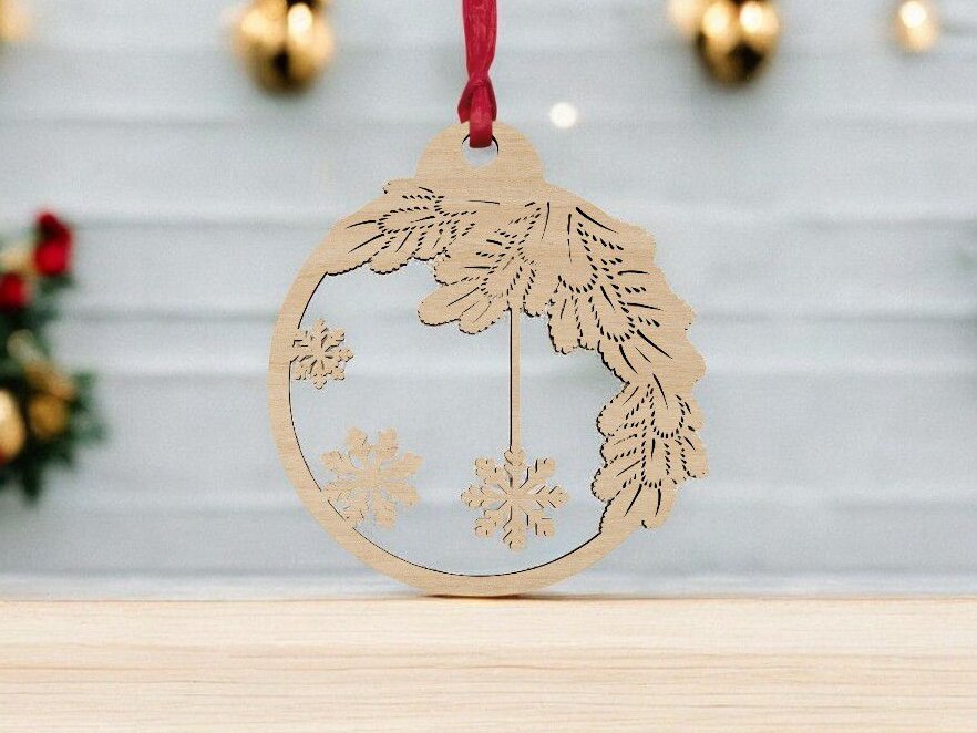 Intra απο ξύλο plywood 3mm-4mm πάχος – Περίτεχνα στολίδια χριστουγεννιάτικων δέντρων 45x50 cm INTRAVECTRY-MY549191