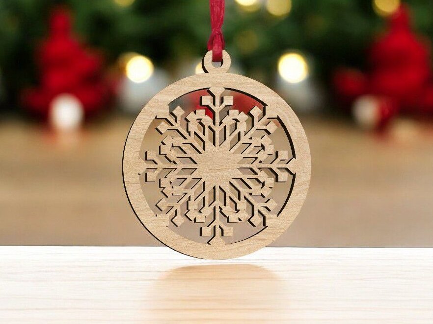 Intra απο ξύλο plywood 3mm-4mm πάχος – Διακοσμητικό Χριστουγεννιάτικο μπιχλιμπίδι 25x25 cm INTRAVECTRY-MY559920