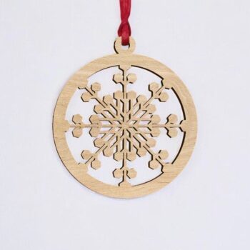 Intra απο ξύλο plywood 3mm-4mm πάχος – Μπιχλιμπίδι διακόσμησης χριστουγεννιάτικου δέντρου 40x45 cm INTRAVECTRY-MY551023 - Image 2