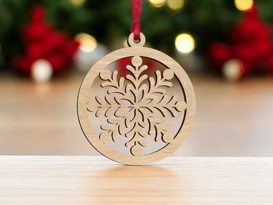 Intra απο ξύλο plywood 3mm-4mm πάχος – Ξύλινο χριστουγεννιάτικο στολίδι με μπάλα 40x45 cm INTRAVECTRY-MY546940
