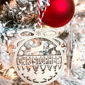 Intra απο ξύλο plywood 3mm-4mm πάχος – Εξατομικευμένο Χριστουγεννιάτικο Στολίδι από Τάρανδο 10x10 cm INTRAVECTRY-MY550247