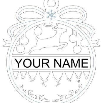 Intra απο ξύλο plywood 3mm-4mm πάχος – Εξατομικευμένο Χριστουγεννιάτικο Στολίδι από Τάρανδο 50x60 cm INTRAVECTRY-MY549209 - Image 2