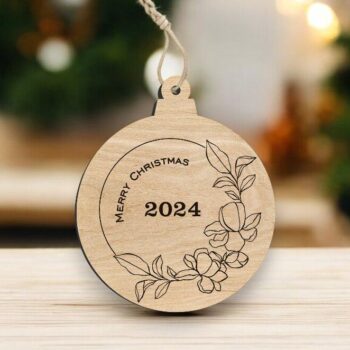 Intra απο ξύλο plywood 3mm-4mm πάχος – Καλά Χριστούγεννα 2024 στολίδι 40x45 cm INTRAVECTRY-MY546956 - Image 1
