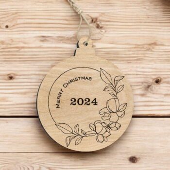 Intra απο ξύλο plywood 3mm-4mm πάχος – Καλά Χριστούγεννα 2024 στολίδι 40x45 cm INTRAVECTRY-MY546956 - Image 2