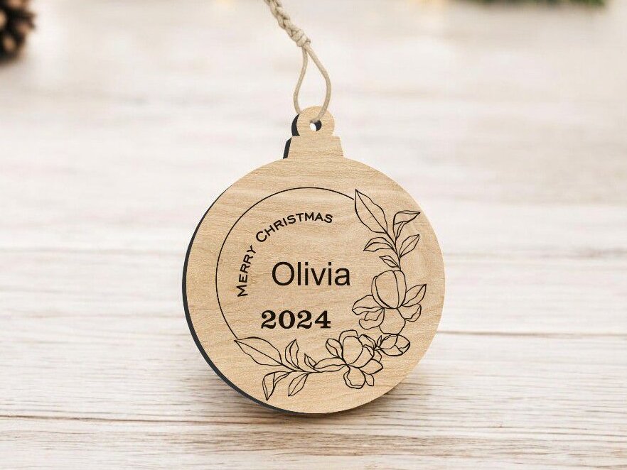 Intra απο ξύλο plywood 3mm-4mm πάχος – Εξατομικευμένο στολίδι Χριστουγεννιάτικου Δέντρου 50x60 cm INTRAVECTRY-MY551898