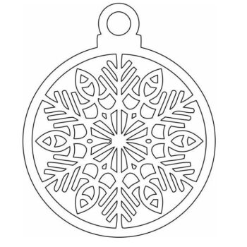 Intra απο ξύλο plywood 3mm-4mm πάχος – Στολίδι Χριστουγεννιάτικου Δέντρου Μπιχλιμπίδι με νιφάδα χιονιού 25x30 cm INTRAVECTRY-MY550256 - Image 2