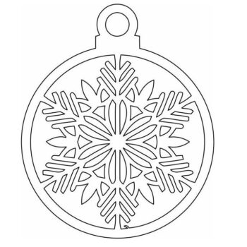 Intra απο ξύλο plywood 3mm-4mm πάχος – Χριστουγεννιάτικη μπάλα νιφάδας χιονιού 50x60 cm INTRAVECTRY-MY548448 - Image 2