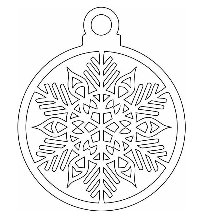 Intra απο ξύλο plywood 3mm-4mm πάχος – Μπιχλιμπίδι χριστουγεννιάτικο δέντρο με νιφάδες χιονιού 35x40 cm INTRAVECTRY-MY553561 - Image 2