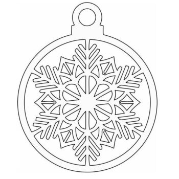 Intra απο ξύλο plywood 3mm-4mm πάχος – Χειμερινό στολίδι Snowflake Ball 10x10 cm INTRAVECTRY-MY548452 - Image 3