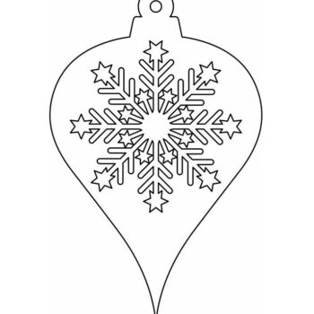 Intra απο ξύλο plywood 3mm-4mm πάχος – Χριστουγεννιάτικο στολίδι με βολβό νιφάδας χιονιού 25x30 cm INTRAVECTRY-MY548455 - Image 2