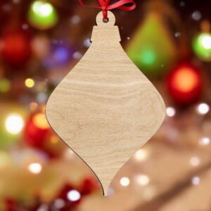 Intra απο ξύλο plywood 3mm-4mm πάχος – Χριστουγεννιάτικο στολίδι με βολβό 10x10 cm INTRAVECTRY-MY550274