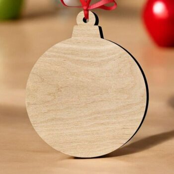 Intra απο ξύλο plywood 3mm-4mm πάχος – Ημιτελές στρογγυλό χριστουγεννιάτικο στολίδι 12x15 cm INTRAVECTRY-MY551921 - Image 1