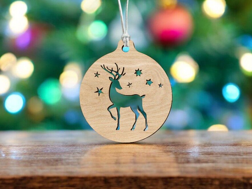 Intra απο ξύλο plywood 3mm-4mm πάχος – Χριστουγεννιάτικο στολίδι με τάρανδο 40x45 cm INTRAVECTRY-MY547035