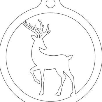 Intra απο ξύλο plywood 3mm-4mm πάχος – Μπιχλιμπίδι χριστουγεννιάτικου δέντρου κύκλου και ελαφιού 10x10 cm INTRAVECTRY-MY553641 - Image 2