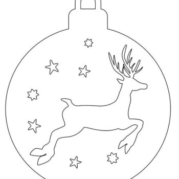 Intra απο ξύλο plywood 3mm-4mm πάχος – Χριστουγεννιάτικο μπιχλιμπίδι τάρανδος με αστέρια 40x45 cm INTRAVECTRY-MY553645 - Image 2