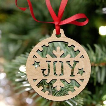 Intra απο ξύλο plywood 3mm-4mm πάχος – Κρεμαστό στολίδι Joy Χριστουγεννιάτικο Δέντρο 40x40 cm INTRAVECTRY-MY551078 - Image 1