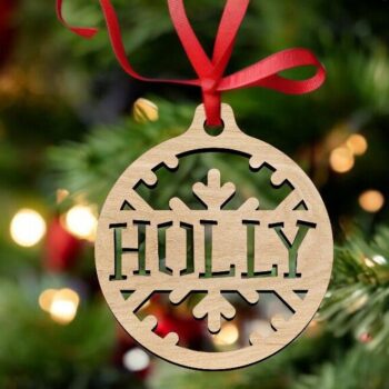 Intra απο ξύλο plywood 3mm-4mm πάχος – Holly Snowflake Ball 45x50 cm INTRAVECTRY-MY549239 - Image 1