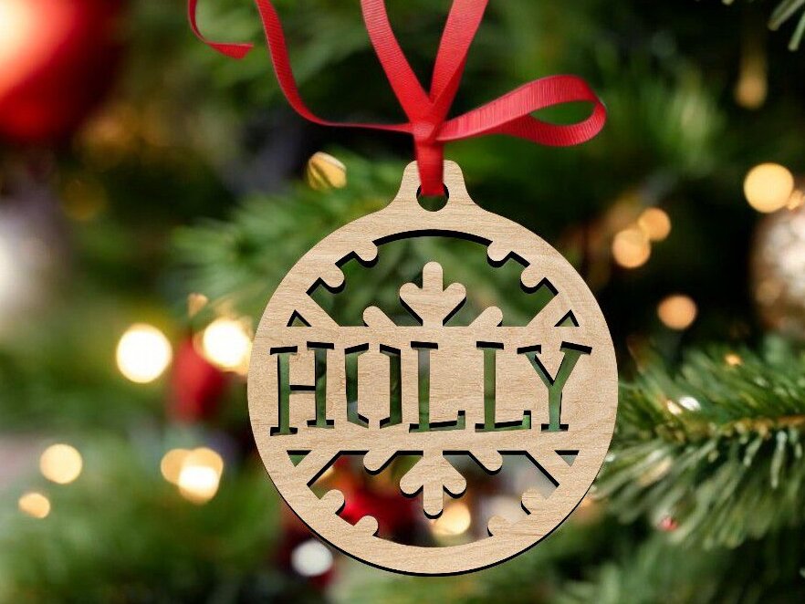 Intra απο ξύλο plywood 3mm-4mm πάχος – Holly Snowflake Ball 45x50 cm INTRAVECTRY-MY551987