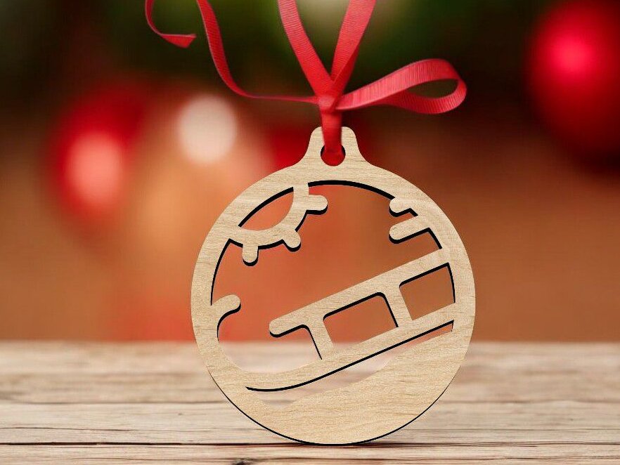 Intra απο ξύλο plywood 3mm-4mm πάχος – Χριστουγεννιάτικο στολίδι με έλκηθρο Άγιου Βασίλη 50x60 cm INTRAVECTRY-MY553757