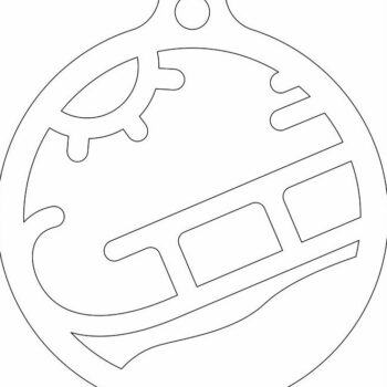 Intra απο ξύλο plywood 3mm-4mm πάχος – Χριστουγεννιάτικο στολίδι με έλκηθρο Άγιου Βασίλη 40x40 cm INTRAVECTRY-MY545698 - Image 3