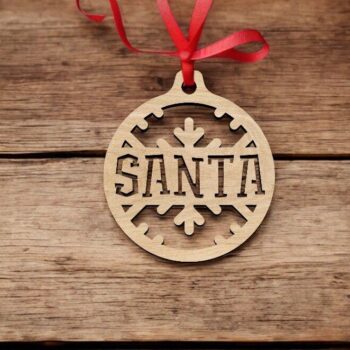 Intra απο ξύλο plywood 3mm-4mm πάχος – Χριστουγεννιάτικο Κρεμαστό μπιχλιμπίδι του Αϊ-Βασίλη 12x15 cm INTRAVECTRY-MY547136 - Image 1