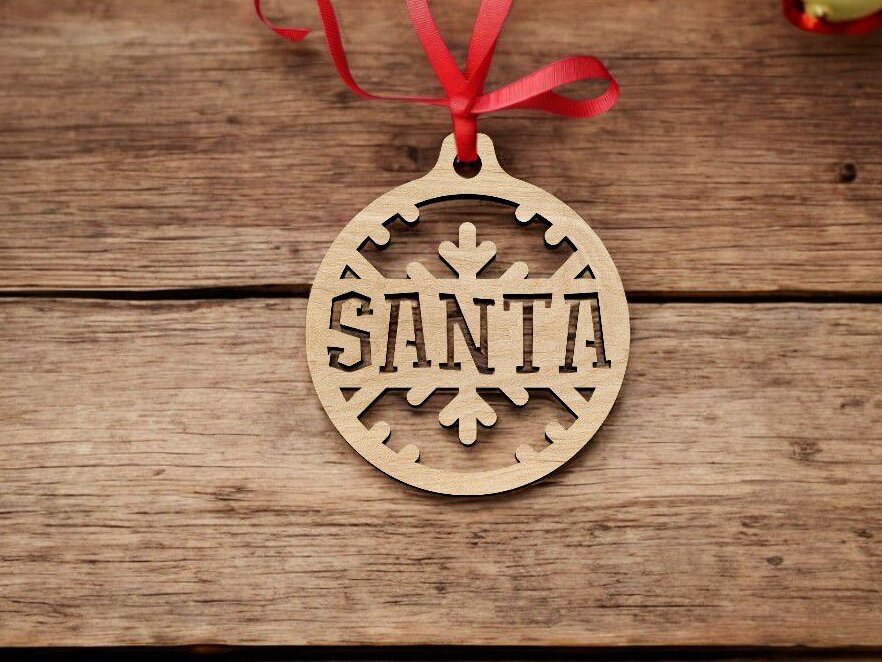 Intra απο ξύλο plywood 3mm-4mm πάχος – Χριστουγεννιάτικο Κρεμαστό μπιχλιμπίδι του Αϊ-Βασίλη 35x40 cm INTRAVECTRY-MY553760