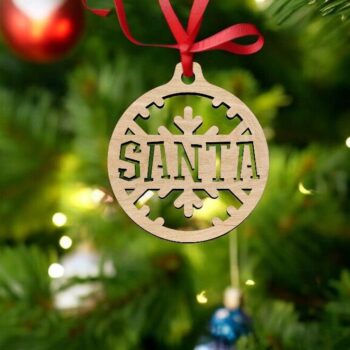 Intra απο ξύλο plywood 3mm-4mm πάχος – Χριστουγεννιάτικο Κρεμαστό μπιχλιμπίδι του Αϊ-Βασίλη 12x15 cm INTRAVECTRY-MY547136 - Image 2