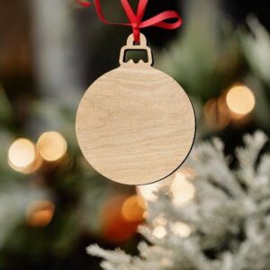 Intra απο ξύλο plywood 3mm-4mm πάχος – Μπάλα Χριστουγεννιάτικου Δέντρου 15x15 cm INTRAVECTRY-MY547144