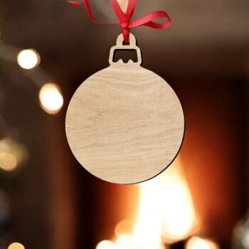 Intra απο ξύλο plywood 3mm-4mm πάχος – Μπάλα Χριστουγεννιάτικου Δέντρου 45x50 cm INTRAVECTRY-MY551999 - Image 2