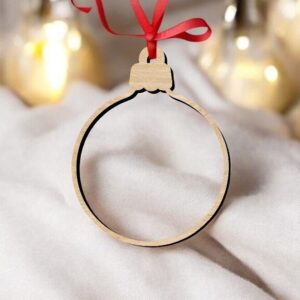 Intra απο ξύλο plywood 3mm-4mm πάχος – Κοίλο στολίδι Χριστουγεννιάτικου Δέντρου 15x15 cm INTRAVECTRY-MY550324