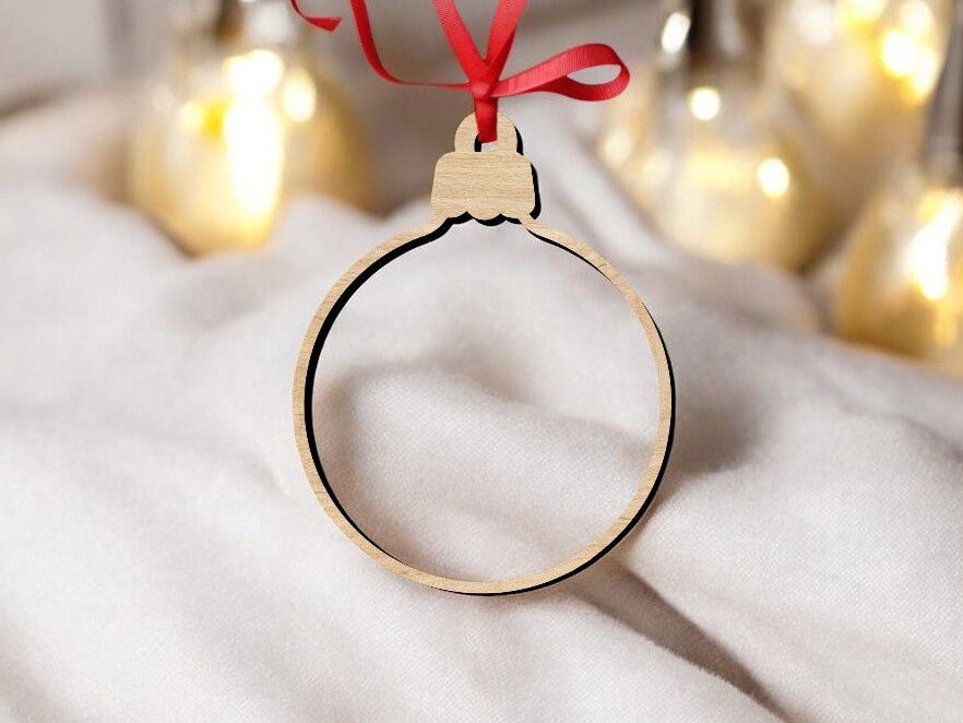 Intra απο ξύλο plywood 3mm-4mm πάχος – Κοίλο στολίδι Χριστουγεννιάτικου Δέντρου 40x40 cm INTRAVECTRY-MY551094