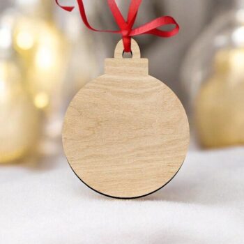 Intra απο ξύλο plywood 3mm-4mm πάχος – Κενό χριστουγεννιάτικο μπιχλιμπίδι 10x10 cm INTRAVECTRY-MY549254 - Image 1