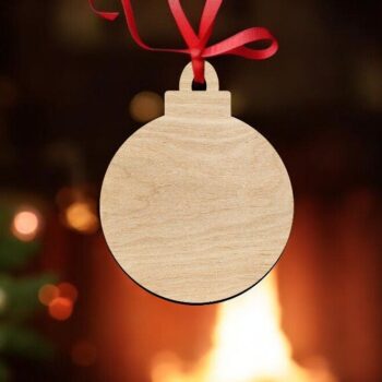 Intra απο ξύλο plywood 3mm-4mm πάχος – Κενό χριστουγεννιάτικο μπιχλιμπίδι 10x10 cm INTRAVECTRY-MY549254 - Image 2